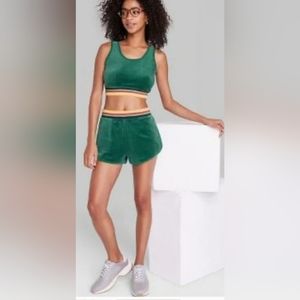 Rise Velour Track Shorts by Wild Fable